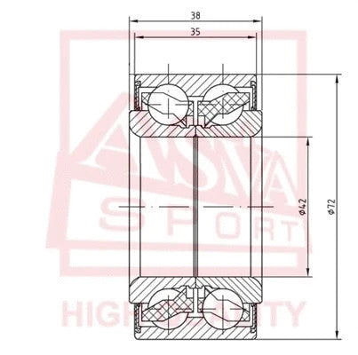 Febest Front Wheel Bearing DAC42720038-35