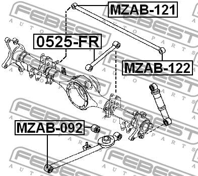 Mazda Millenia Rear Transverse Control Arm Bushing FEBEST MZAB-122 S10H-28-650