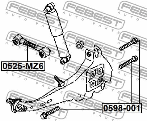 FEBEST 1994-1995 Mazda 323 Fastening Bolt Control Arm 0598-001