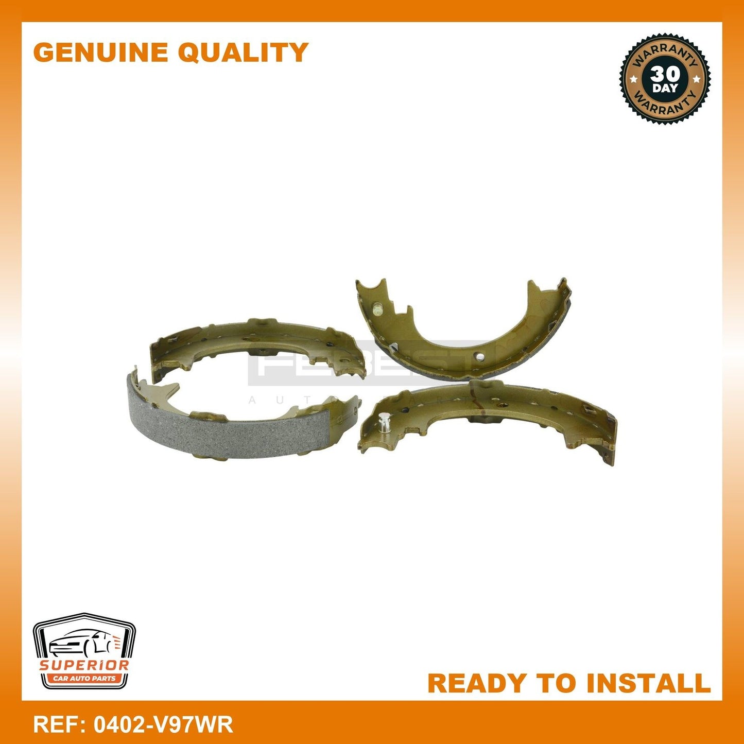 FEBEST Rear Brake Shoe Kit for Mitsubishi Pajero Montero 0402-V97WR | 4800A058