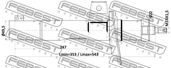 FEBEST VAG 1K0 413 031 Shock Absorber 23110-003F