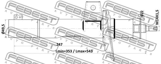FEBEST VAG 1K0 413 031 Shock Absorber 23110-003F