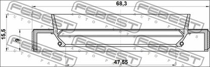 FEBEST 2006-2019 Toyota Corolla Oil Seal Axle Case 49X68X9X15.5 95HBY-49680915L