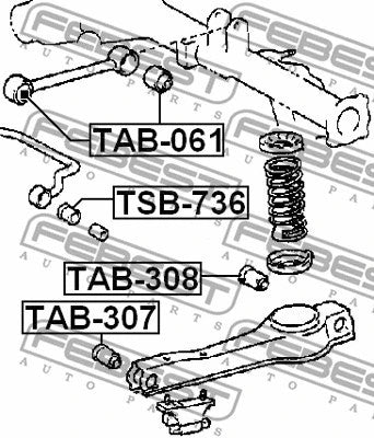 FEBEST 2006 Toyota Hiace Rear Arm Bushing TAB-308