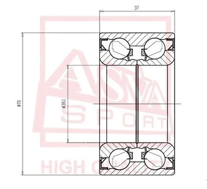 Febest Front Wheel Bearing DAC38700037