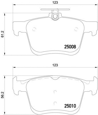 BREMBO 2015-2020 Volkswagen Jetta Rear Brake Pad Set P85125