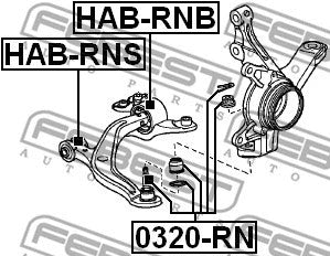 FEBEST Honda REAR BUSHING, FRONT CONTROL ARM - HAB-RNB