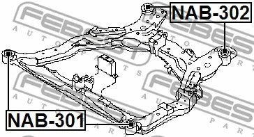FEBEST NISSAN SUBFRAME FRONT BUSHING - NAB-301