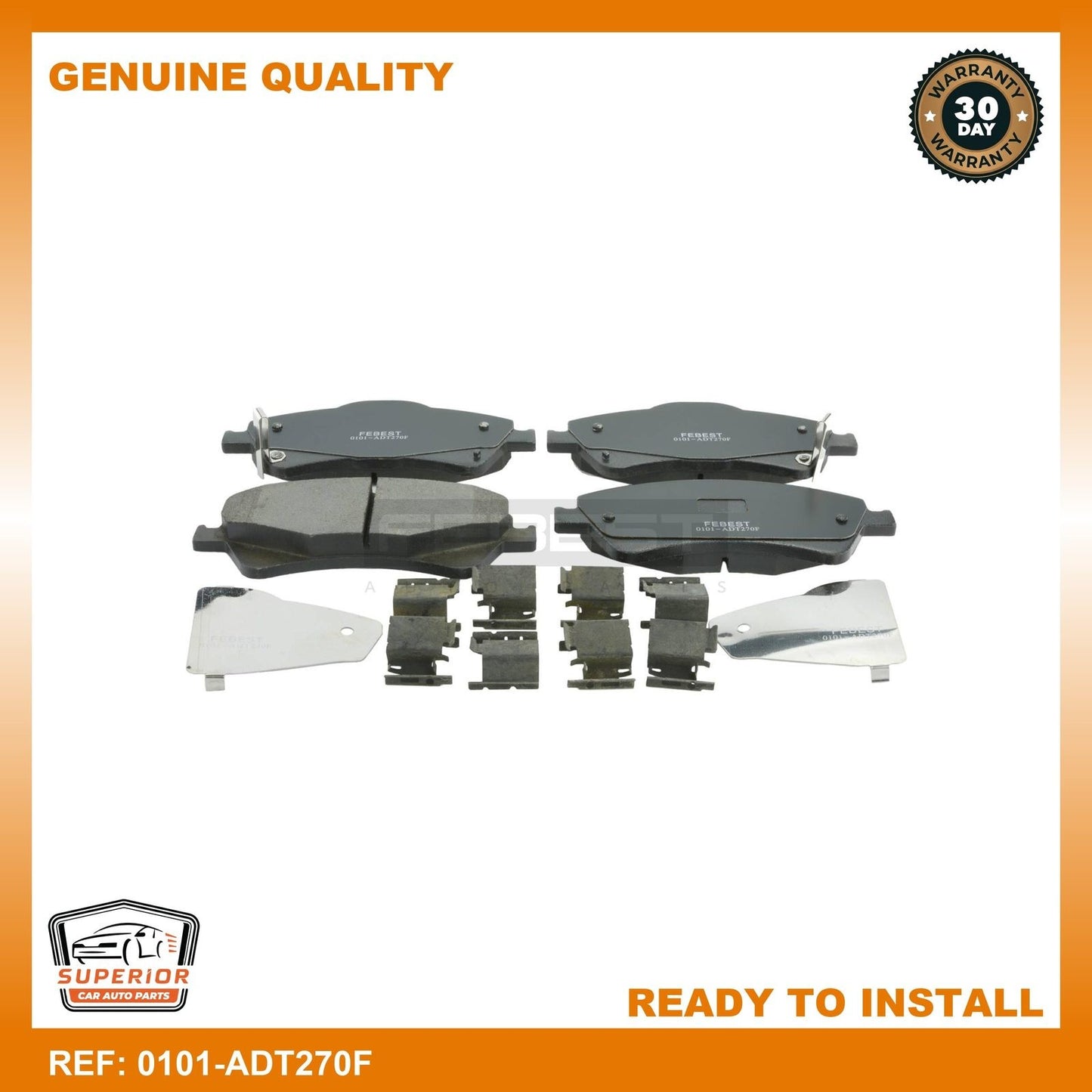FEBEST 2007-2012 Toyota Corolla Disc Brake Pad Set 0101-ADT270F