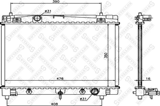 STELLOX TOYOTA RADIATOR ASSY - 16400-0M070