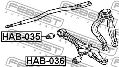 FEBEST 1990-2003 Acura CL Front Bushing Lower Control Arm HAB-035