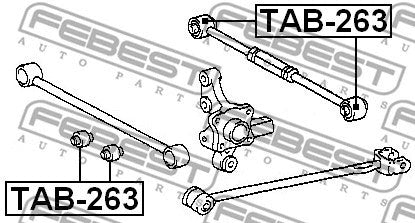 FEBEST 1993-1999 Toyota Celica Rear Transverse Rod Bushing TAB-263