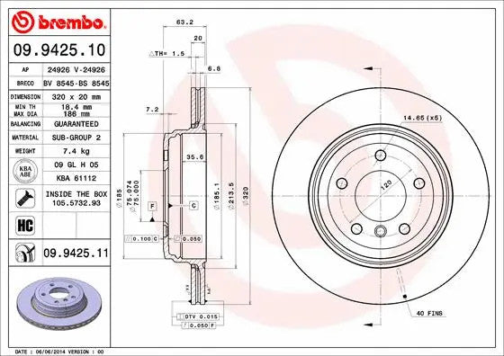 BREMBO Brake Disc 09942510