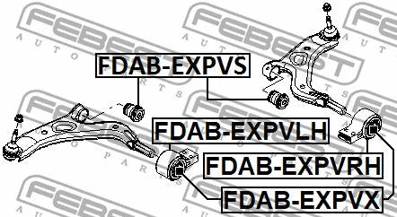 FEBEST 2011-2025 Ford Explorer Front Bushing Front Control Arm FDAB-EXPVS