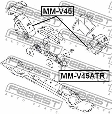 FEBEST 1990-2000 Mitsubishi Montero Rear Engine Mount MM-V45