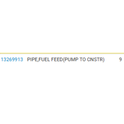 2010 Chevrolet Cruze Fuel Feed Pipe Used OEM 13269913