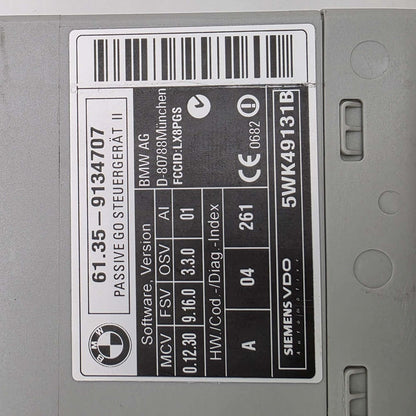 2007-2013 BMW 5 Series Keyless Go Passive Control Module 9134707