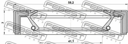 FEBEST 2003-11 Mitsubishi Outlander Drive Shaft Oil Seal 43x58x7 95GAY-43580707X