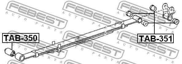 FEBEST 2004-2025 Toyota Tacoma Rear Leaf Spring Bushing TAB-350