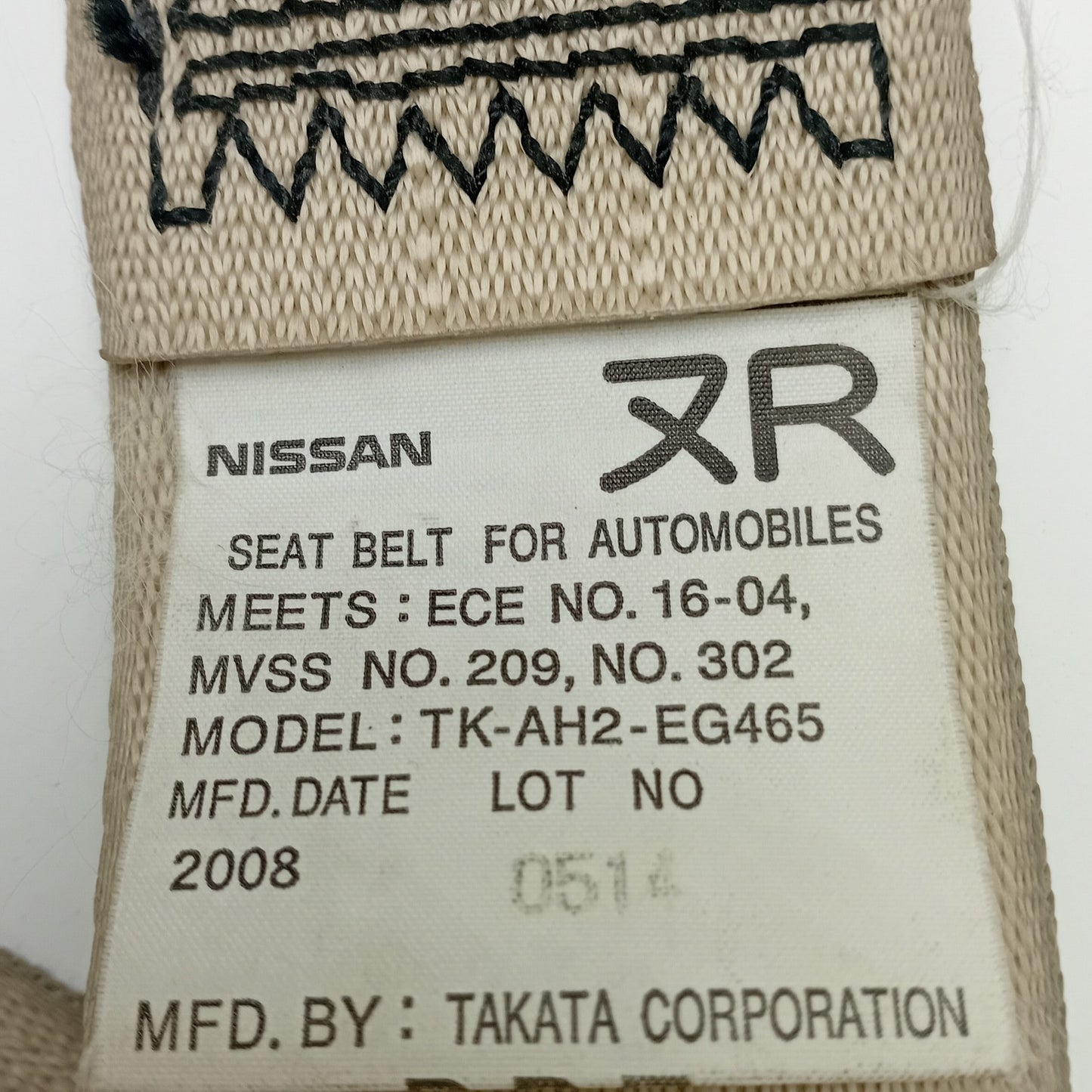 2010 Infiniti EX Front Right Seat Belt TKAH2EG465