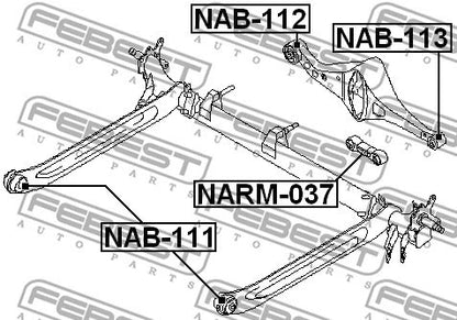 Nissan Primera P12 Rear Trailing Arm Bushing FEBEST NAB-112 55130-AV700
