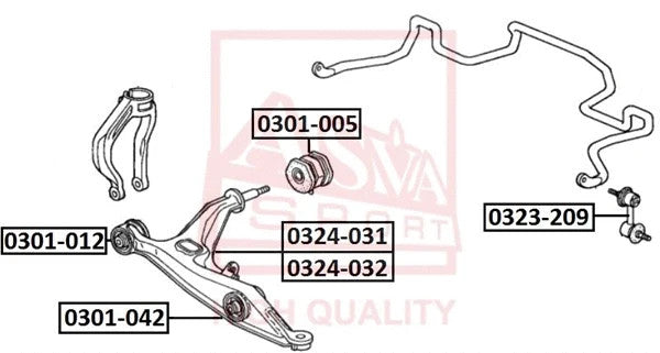 Febest 1999-2000 Honda Civic Front Stabilizer Link 0323-209