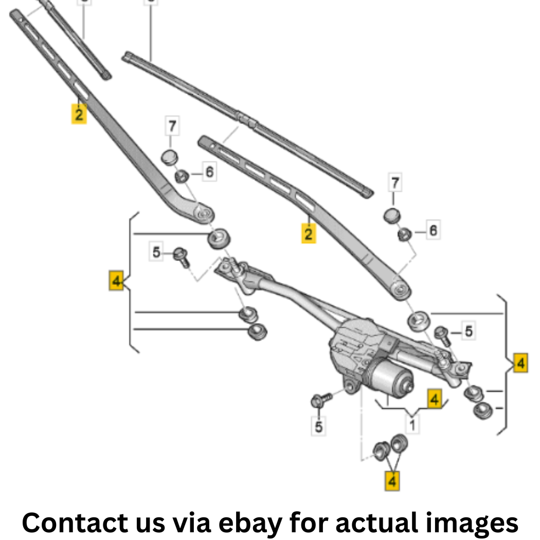 2012 Audi A8 Quattro Front Windshield Wiper Motor Transmission & Arms Set Used