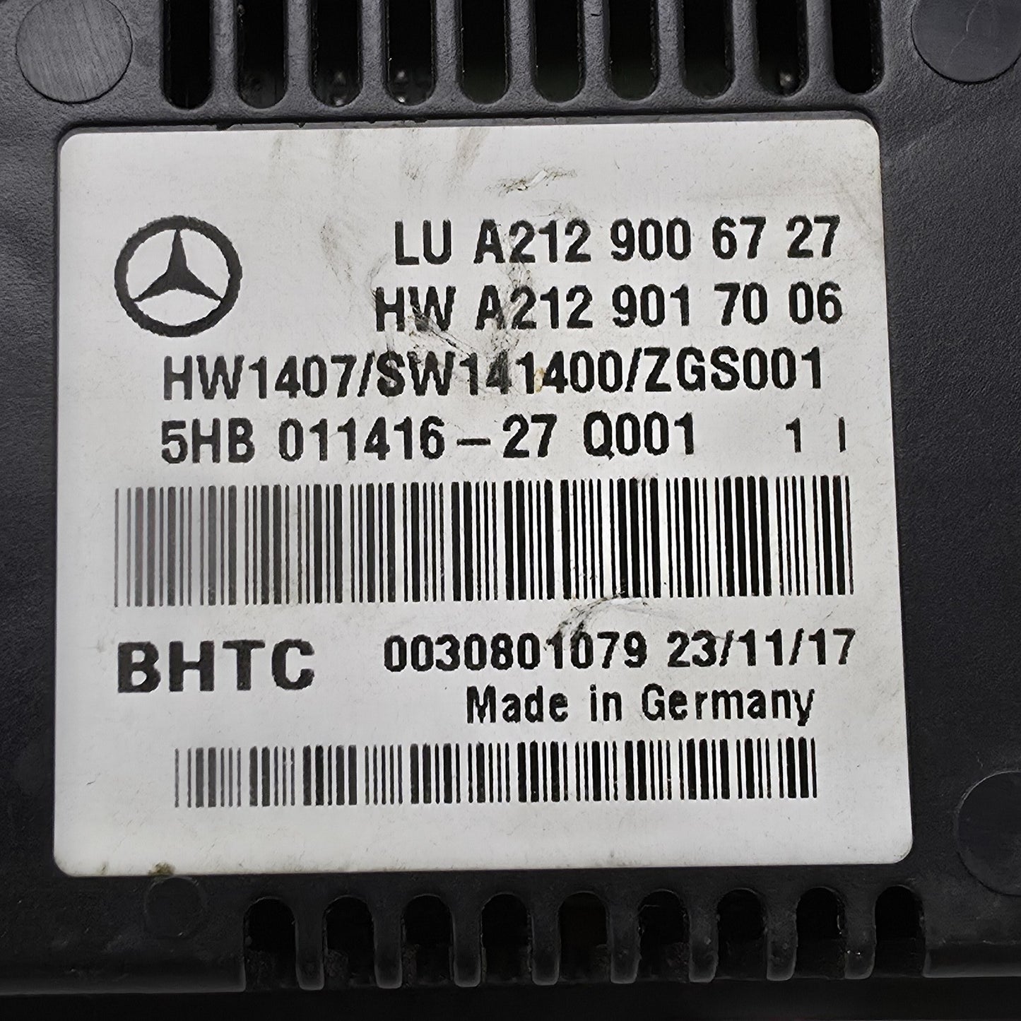 2015-2017 Mercedes-Benz E350 HVAC Temperature Control Panel A2129006727