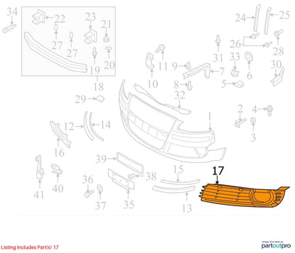 Audi 2007-2010 Audi A8 Grille Front Lower 4E0807679B
