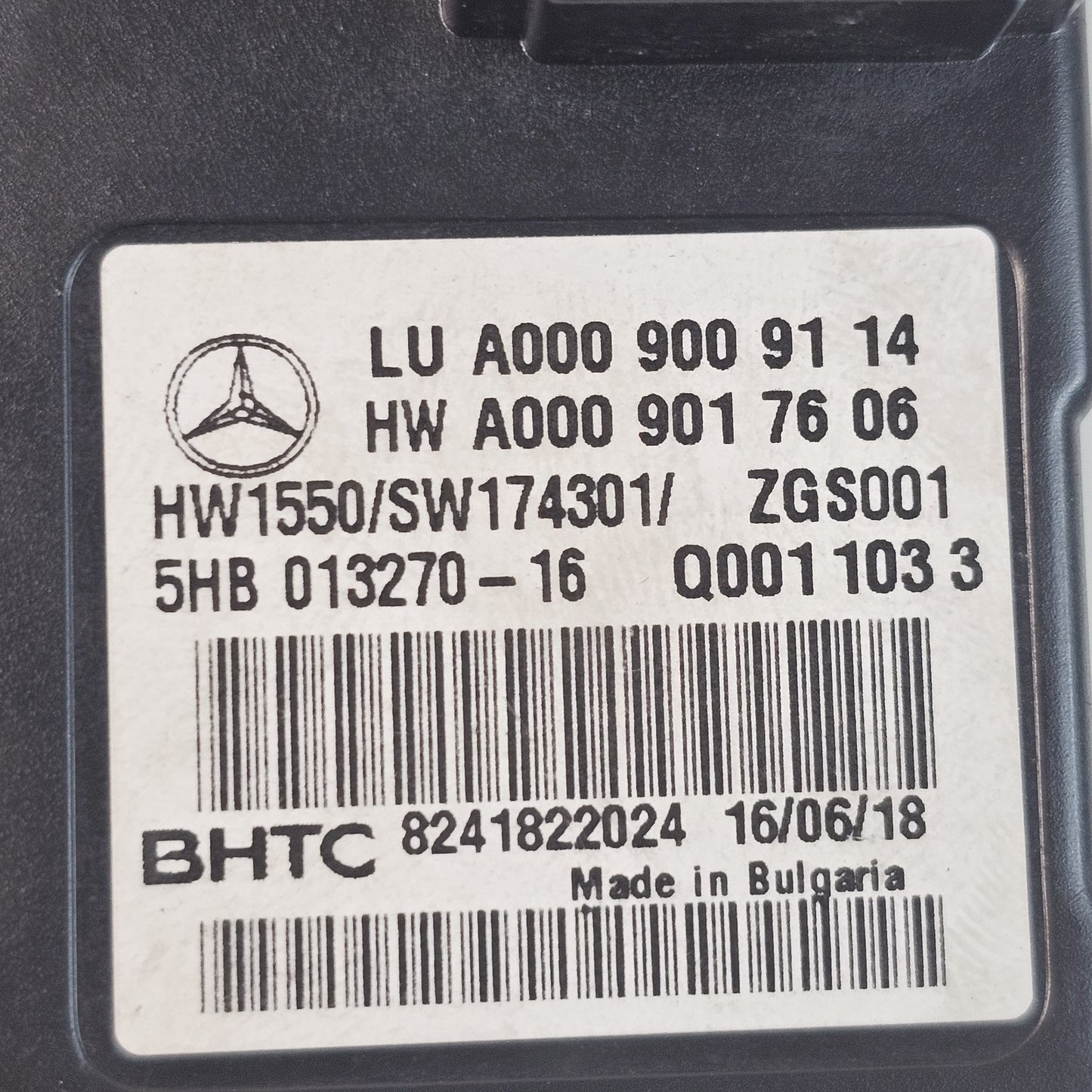 2018 Mercedes-Benz C-Class T-Model S205 Climate Control Unit A0009009114
