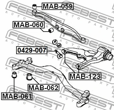 FEBEST MITSUBISHI Suspension Subframe Bushing - MAB-061