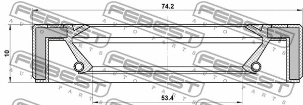 Febest 95GAY-55741010R Drive Shaft Oil Seal- 90311-55005