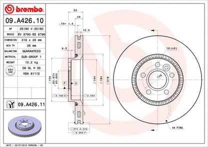 BREMBO Disc Brake Rotor 09A42611