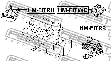 FEBEST 2007-2008 Honda Fit Rear Engine Mount 4WD HM-FITWD