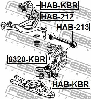 FEBEST 2005-2009 Acura RL Rear Knuckle Bushing HAB-KBR