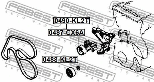 FEBEST 2015 Mitsubishi L200 Idler Pulley 0488-KL2T