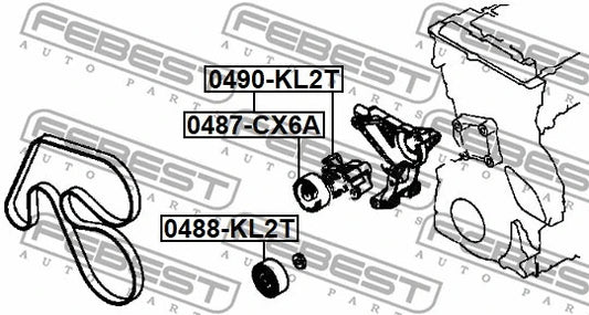 FEBEST 2015 Mitsubishi L200 Idler Pulley 0488-KL2T