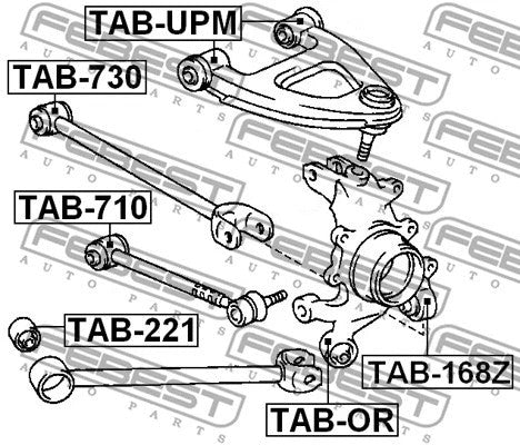 FEBEST 1994-2000 Lexus LS400 Rear Rod Bushing TAB-710