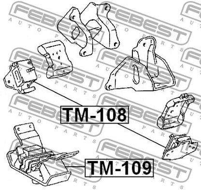 FEBEST 1995-2002 Toyota Land Cruiser Front Engine Mount 1KDFTV/1KZTE TM-108