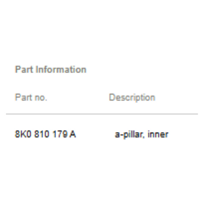 2009–2015 Audi A4 A-Pillar Inner Left Upper Used OEM 8K0810179A