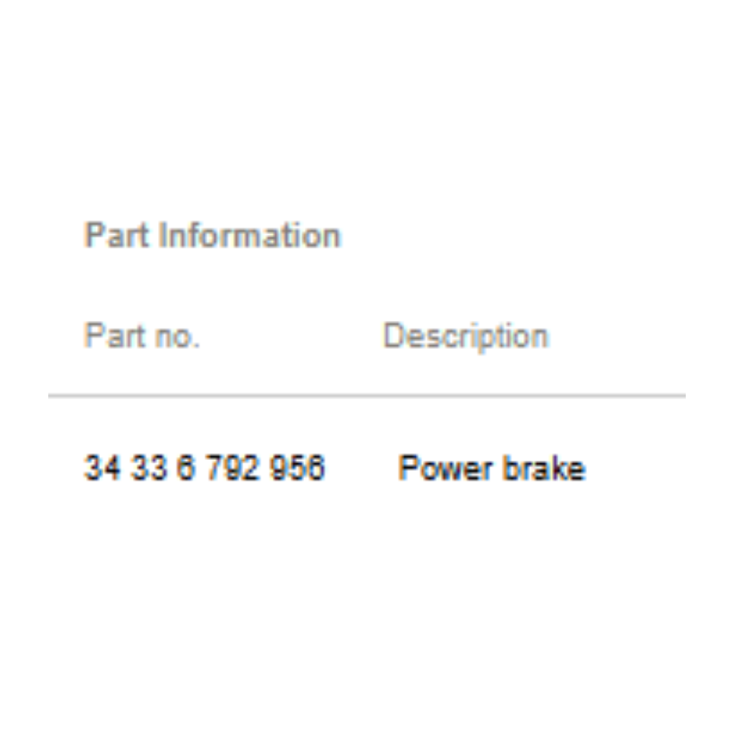 2011–2016 BMW 5 Series Brake Booster Power Brake Used OEM 34336792956