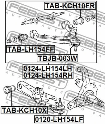 FEBEST 1995-2007 Toyota Tacoma Front Lower Control Arm Bushing TAB-KCH10X