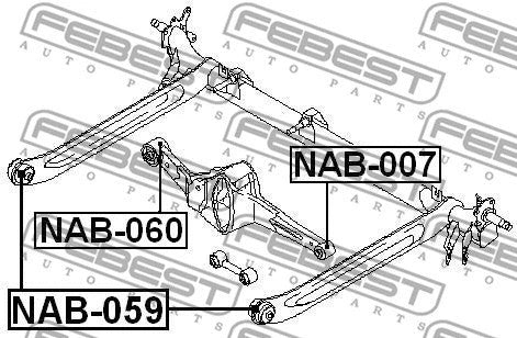 FEBEST 2000-2006 Nissan Almera Rear Crossmember Bushing NAB-059