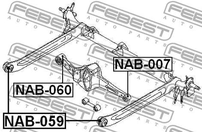 FEBEST 2000-2006 Nissan Almera Rear Crossmember Bushing NAB-059