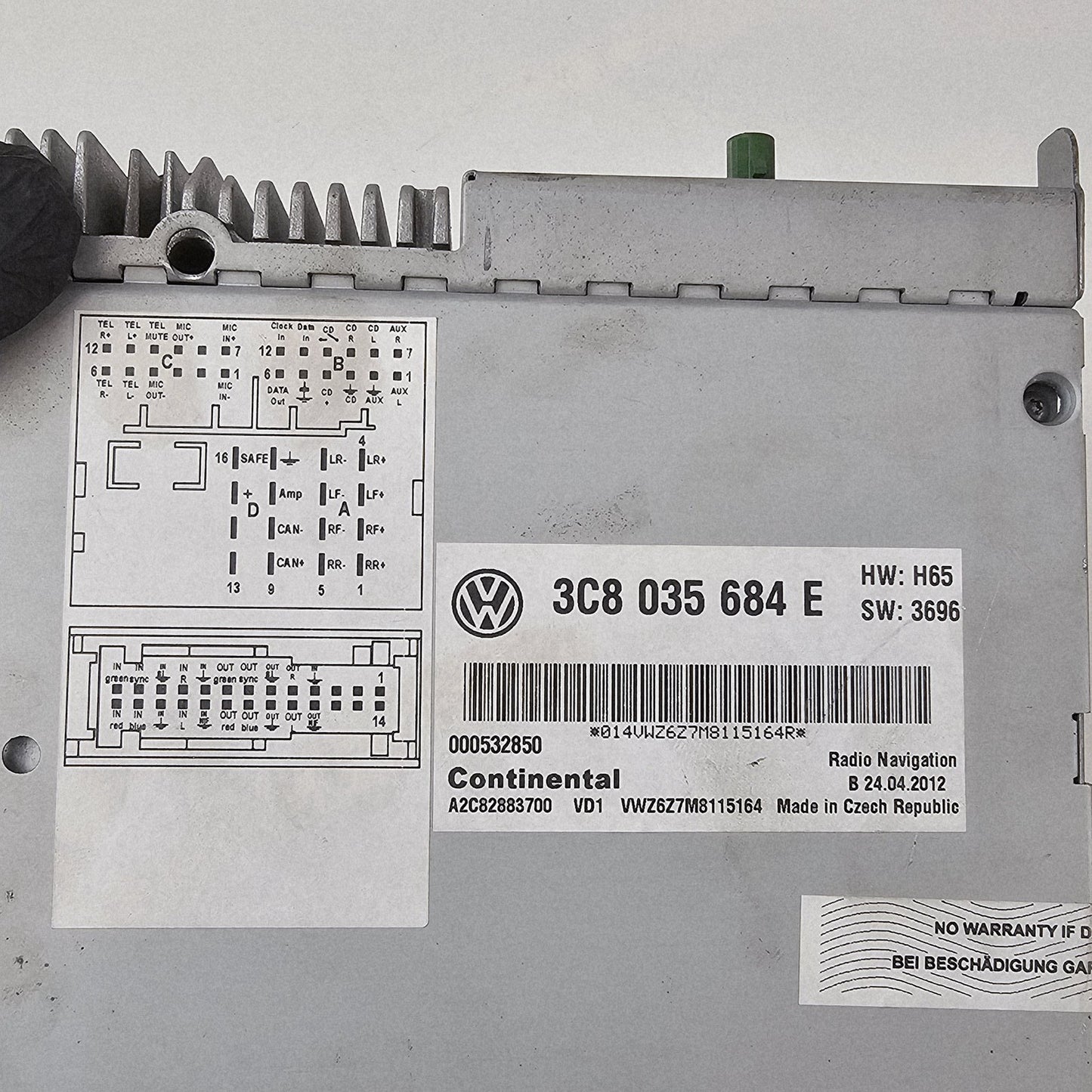 2010-2016 Volkswagen Tiguan RNS510 GPS Navigation Radio 3C8035684E