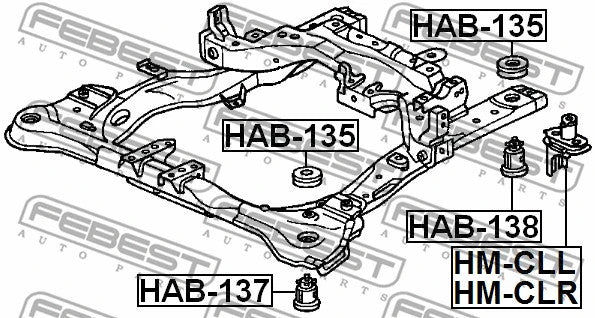 FEBEST 2003-2015 Acura TL Subframe Mount Right HM-CLR