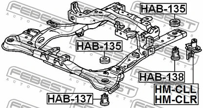 FEBEST 2003-2015 Acura TL Subframe Mount Right HM-CLR