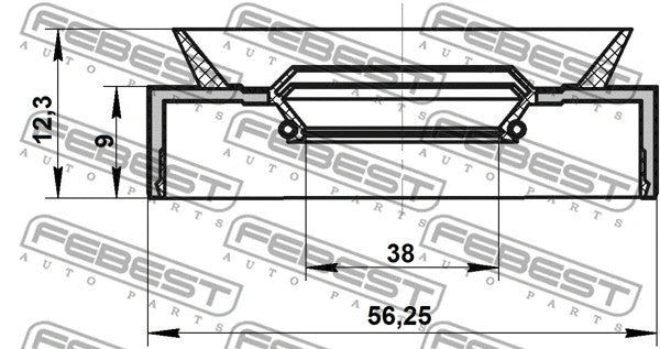 FEBEST 1986-2004 Acura Legend Oil Seal Axle Case 40X56X9X12.3 95PAY-40560912C