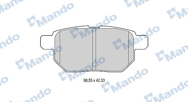 MANDO 2001-2019 Toyota Corolla Rear Disc Brake Pad Set MBF015880