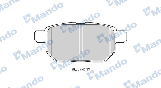 MANDO 2001-2019 Toyota Corolla Rear Disc Brake Pad Set MBF015880